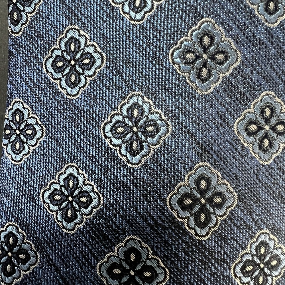 Broletto Men's Silk Tie Blue Paisley Print Preppy Business Formal Wedding - Picture 3 of 4